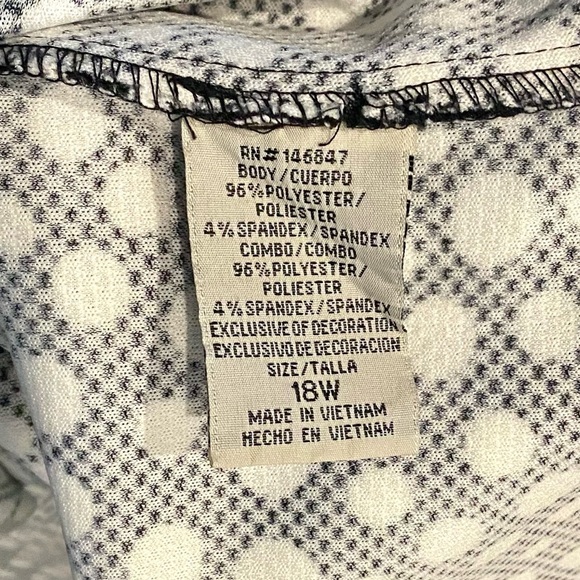 Maya Brooke Sleeveless Sheath Dress in Black and White Polka Dot Size 18W - Picture 9 of 11